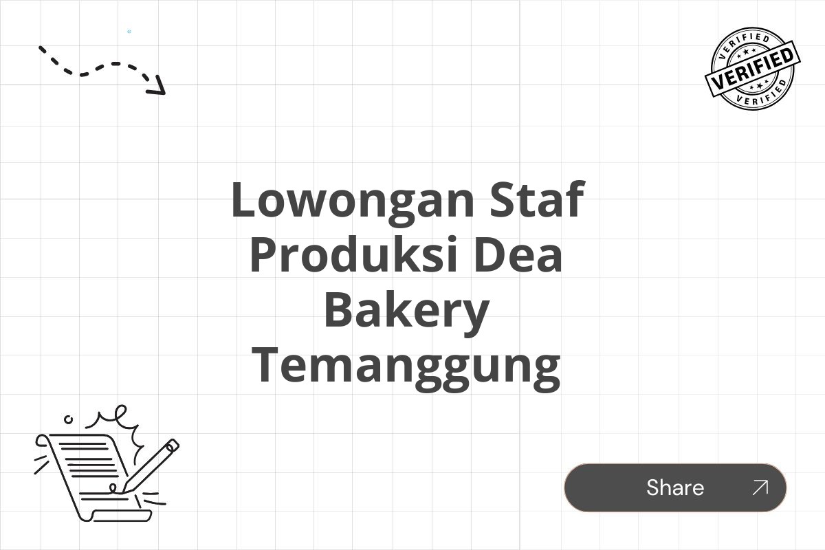 Lowongan Staf Produksi Dea Bakery Temanggung