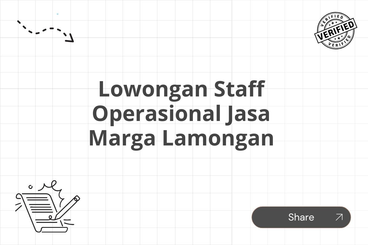 Lowongan Staff Operasional Jasa Marga Lamongan