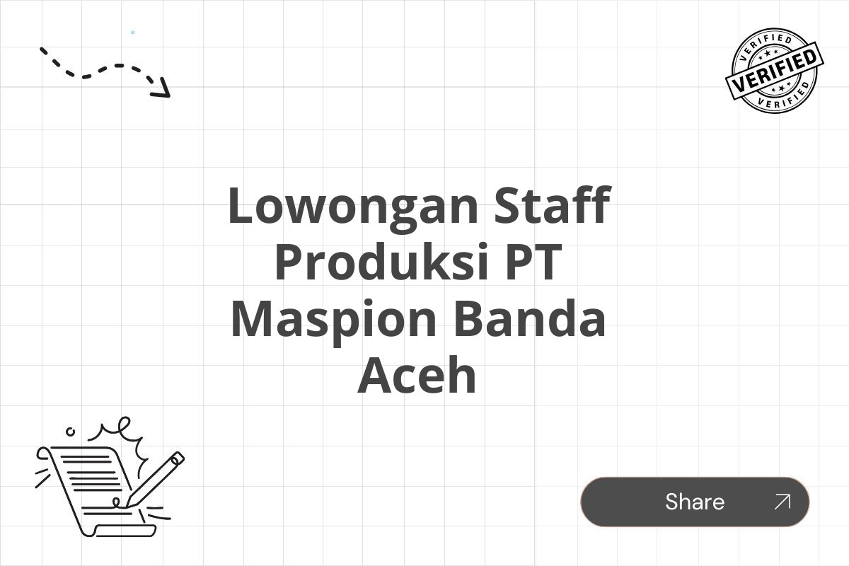 Lowongan Staff Produksi PT Maspion Banda Aceh