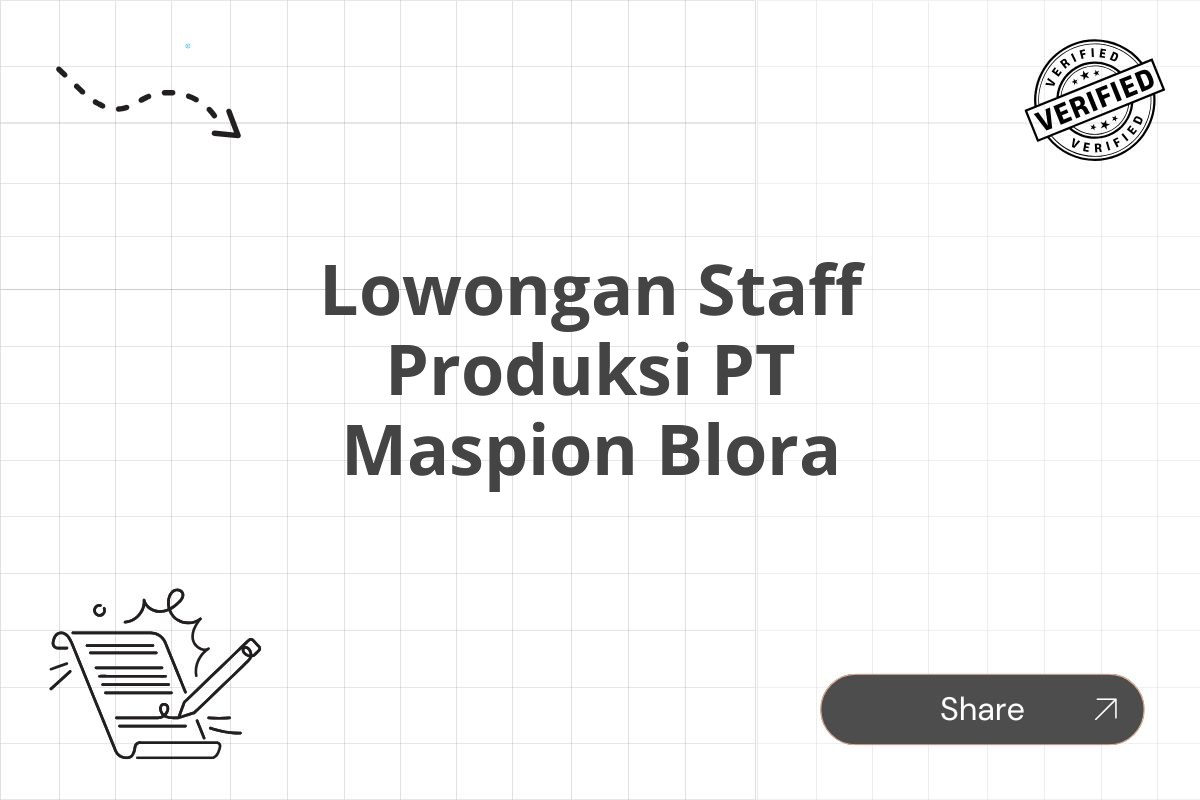 Lowongan Staff Produksi PT Maspion Blora