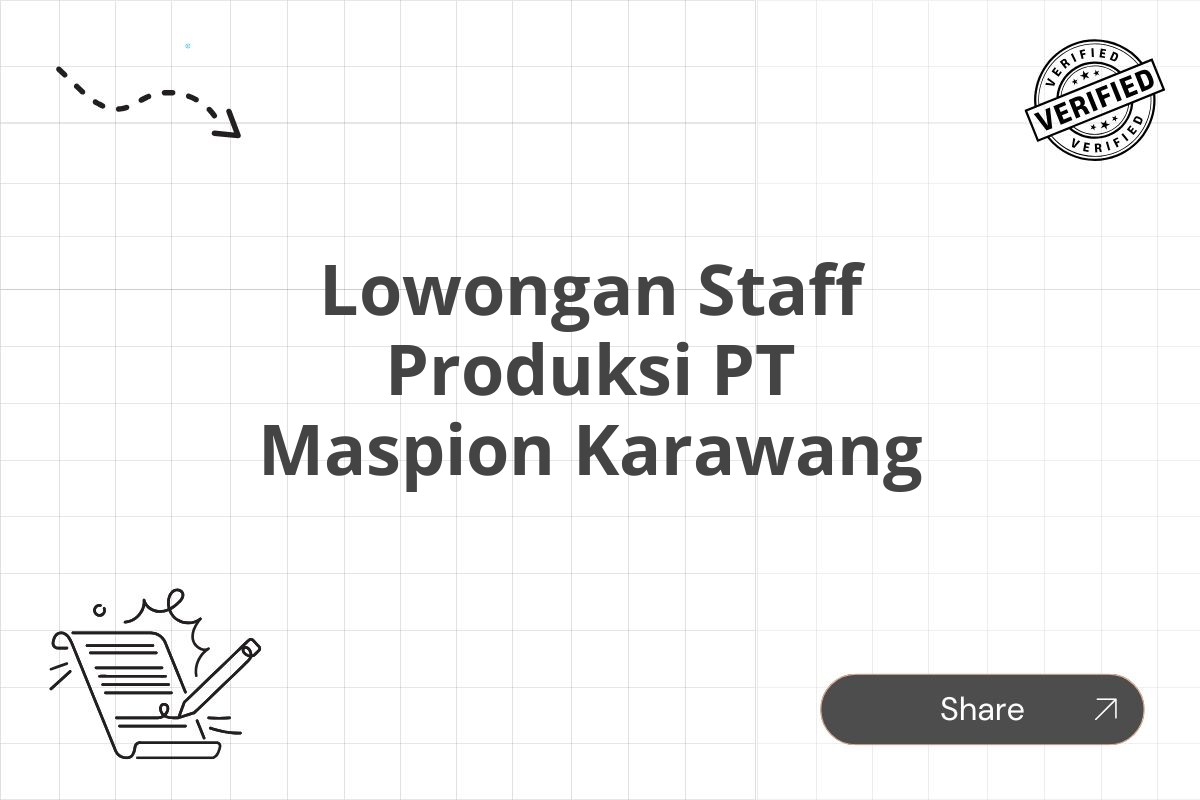 Lowongan Staff Produksi PT Maspion Karawang