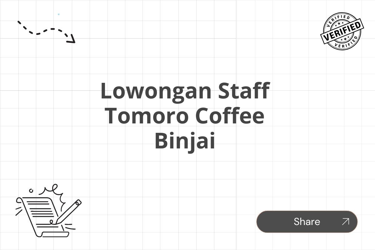 Lowongan Staff Tomoro Coffee Binjai