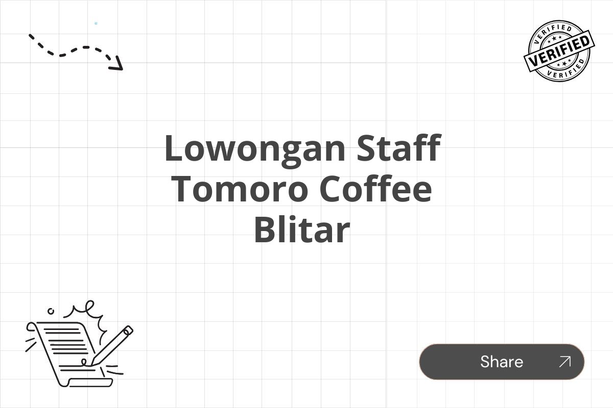 Lowongan Staff Tomoro Coffee Blitar