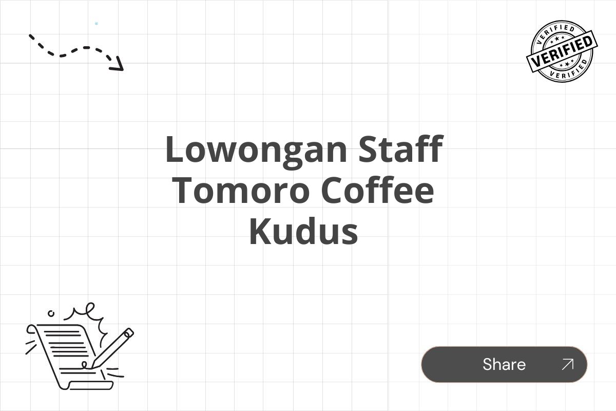 Lowongan Staff Tomoro Coffee Kudus