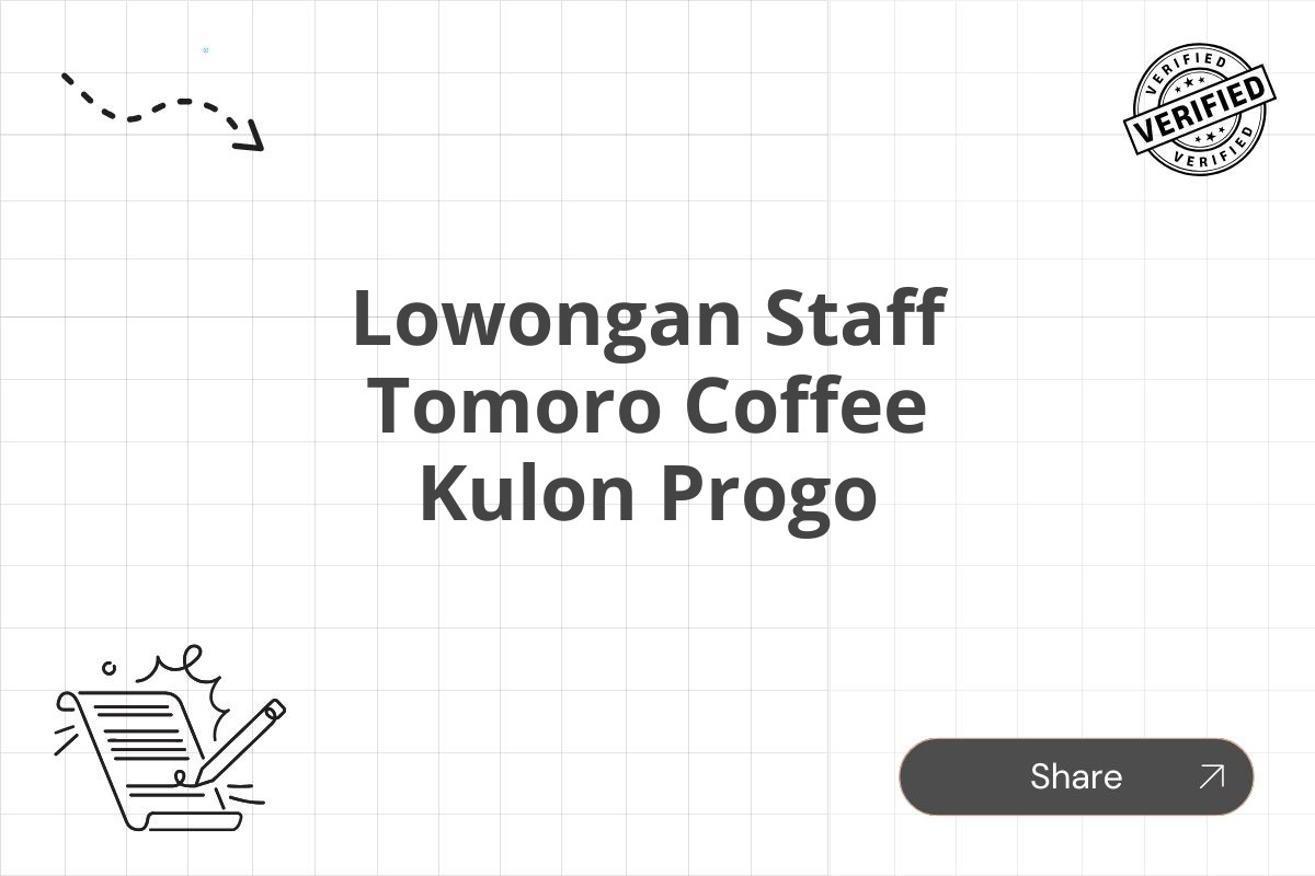 Lowongan Staff Tomoro Coffee Kulon Progo