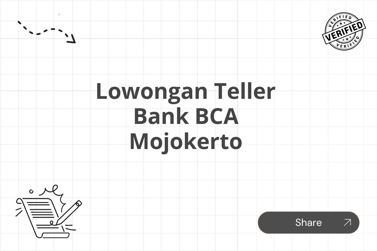 Lowongan Teller Bank BCA Mojokerto