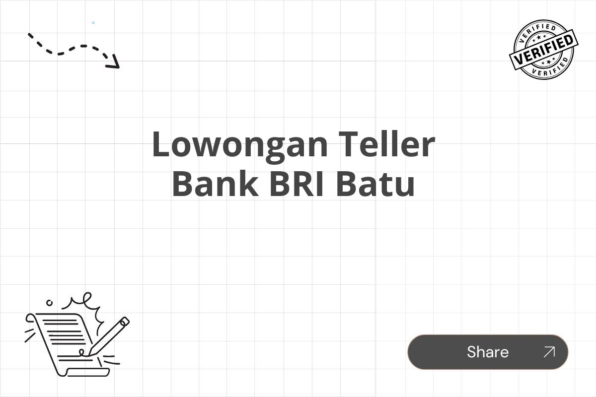 Lowongan Teller Bank BRI Batu