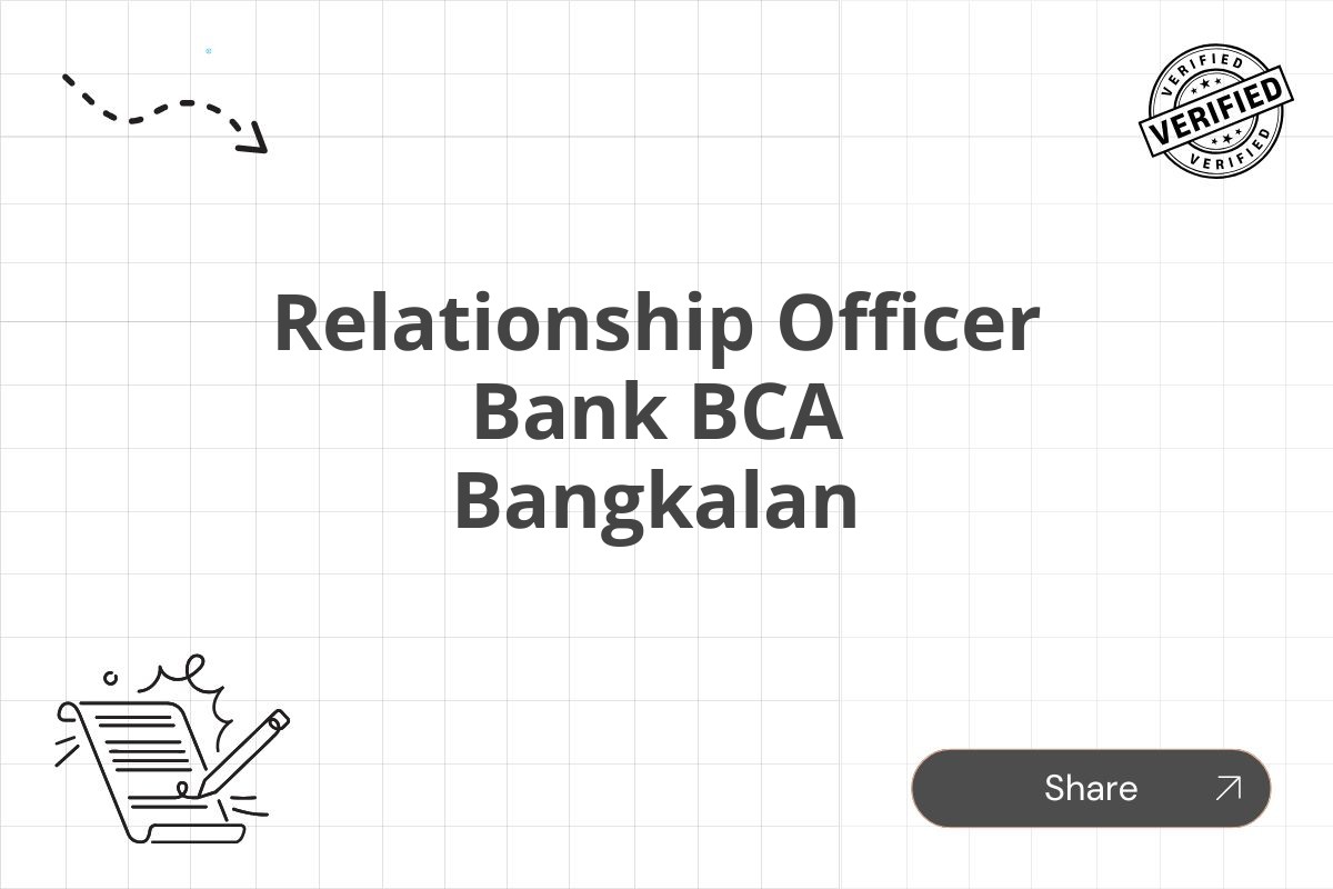 Relationship Officer Bank BCA Bangkalan