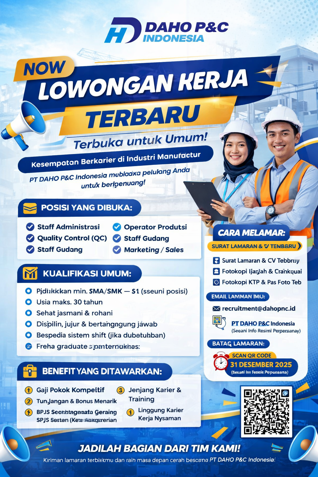 Lowongan Kerja Terbaru PT DAHO PNC Indonesia,