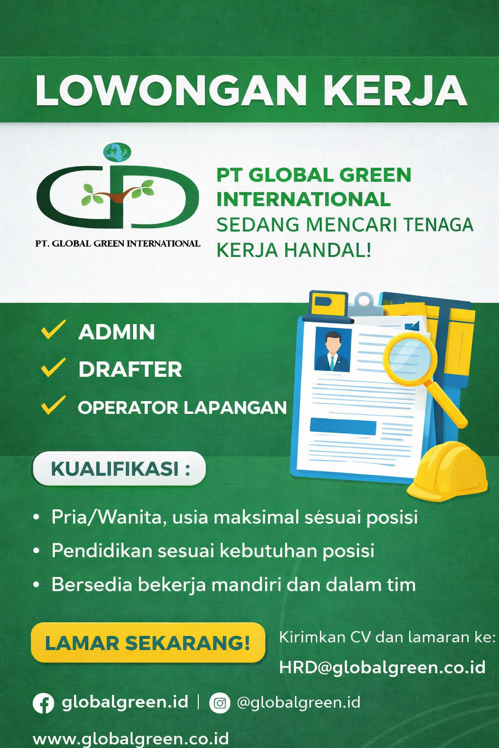Lowongan Kerja Terbaru di PT. Global Green International