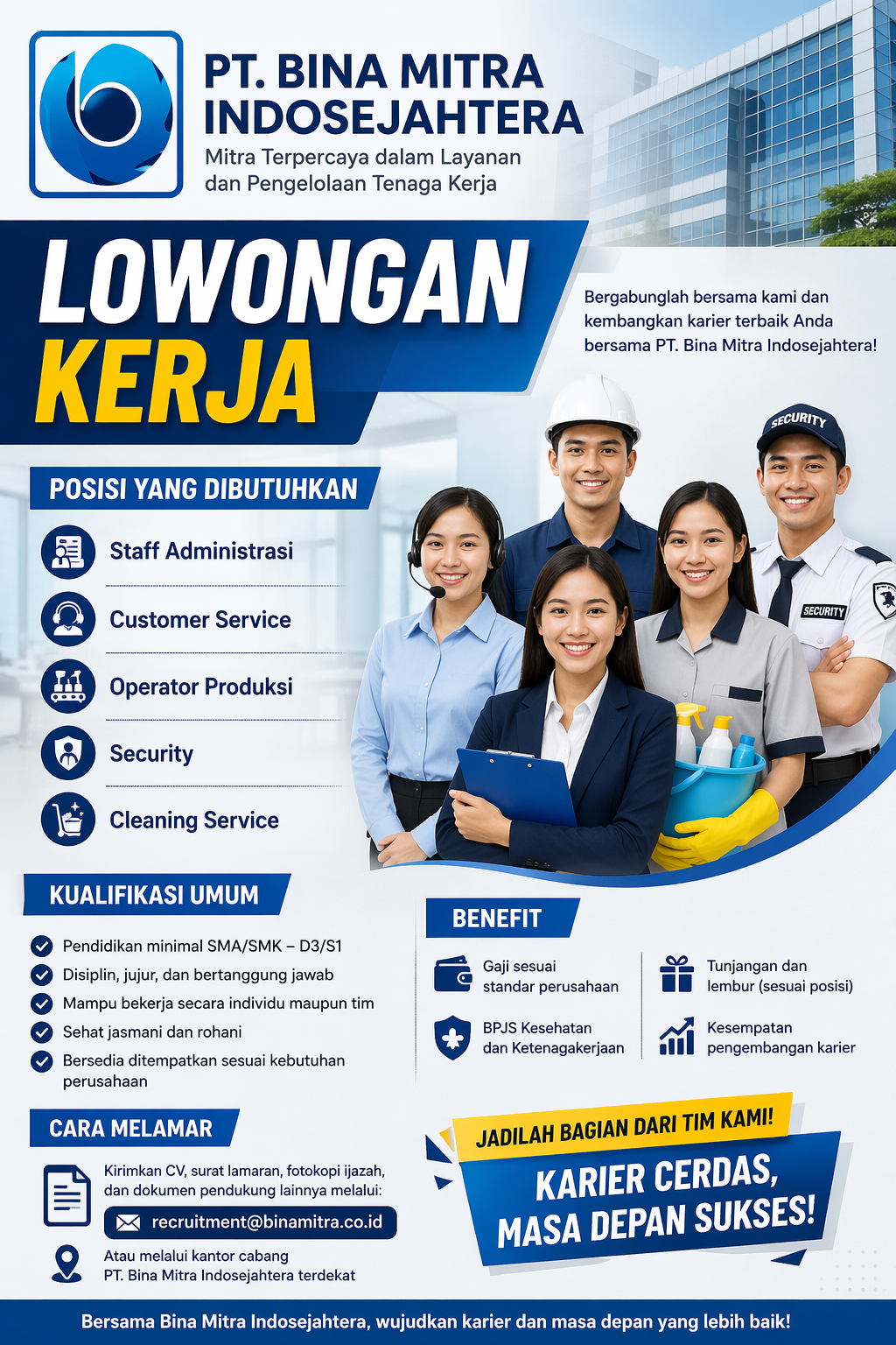 Lowongan Kerja PT. Bina Mitra Indosejahtera, Peluang Karier di Bidang Jasa dan Manajemen Tenaga Kerja