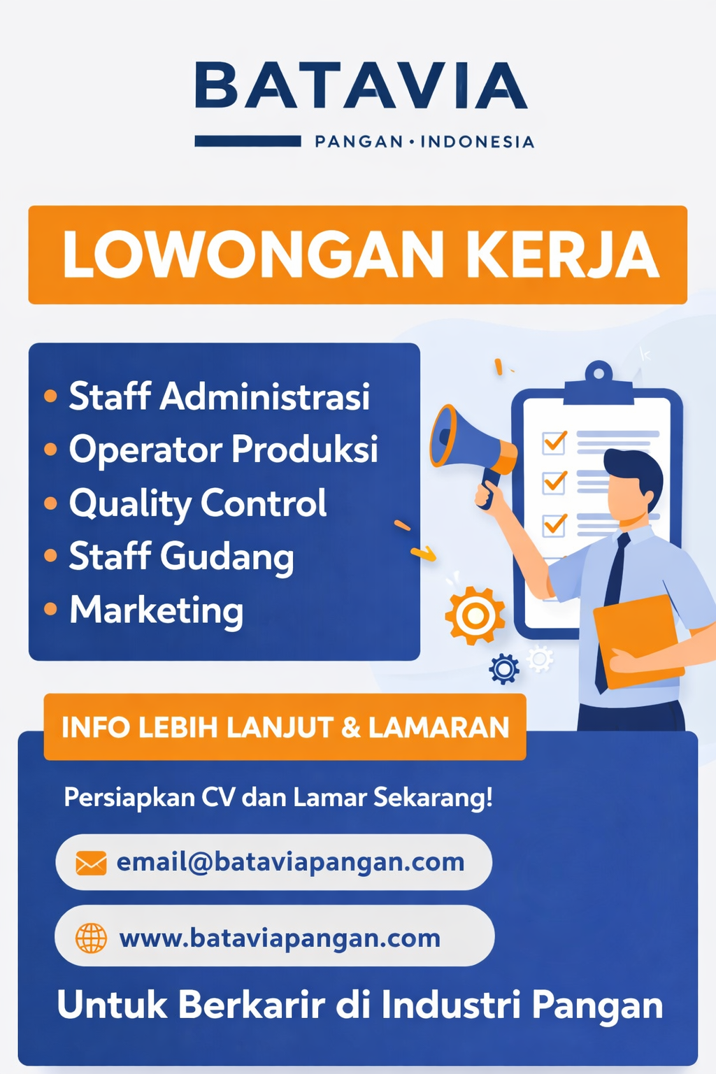 Lowongan Kerja PT Batavia Pangan Indonesia Terbaru