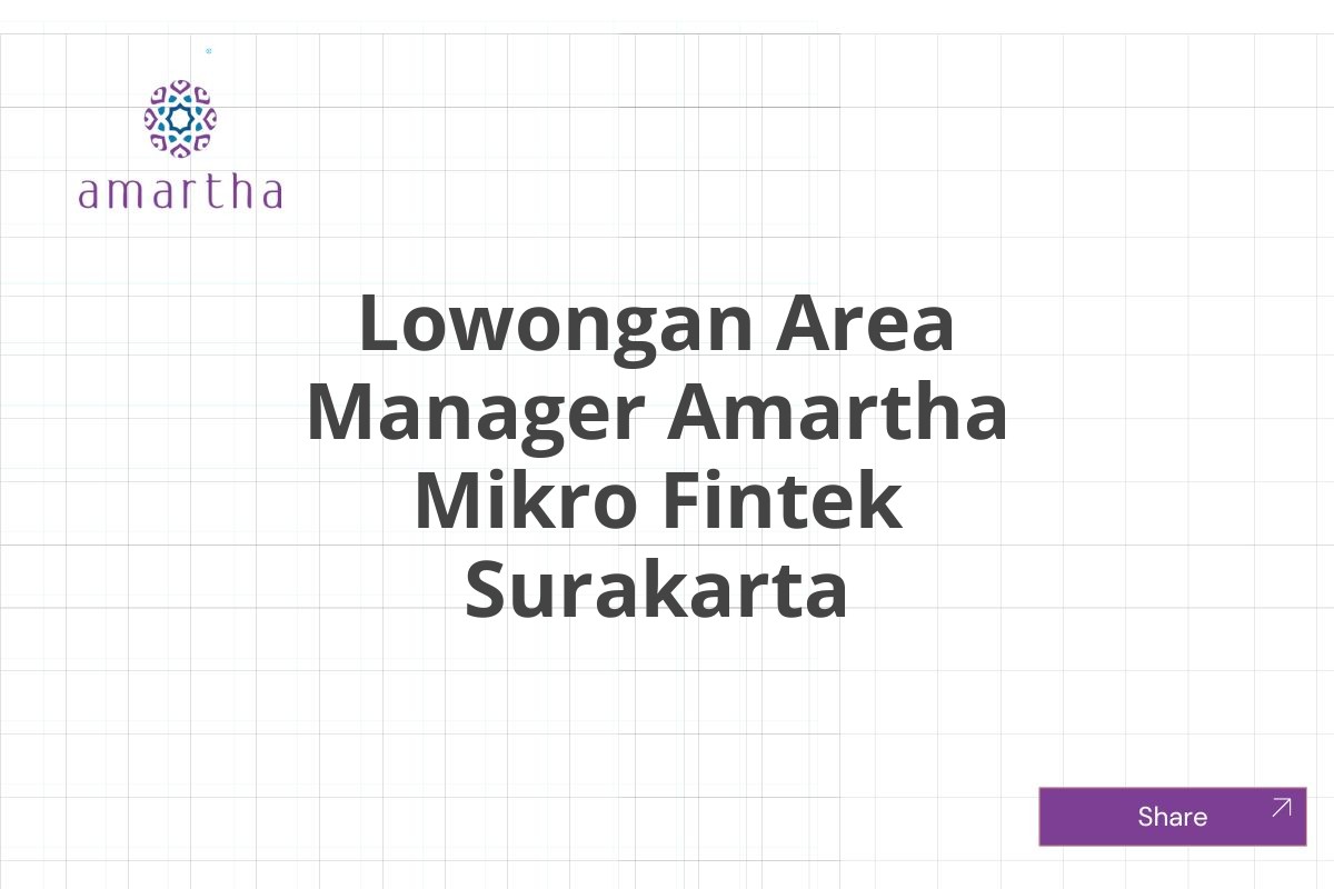 Lowongan Area Manager Amartha Mikro Fintek Surakarta