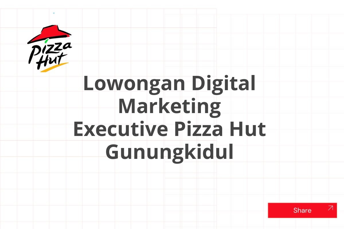 Lowongan Digital Marketing Executive Pizza Hut Gunungkidul