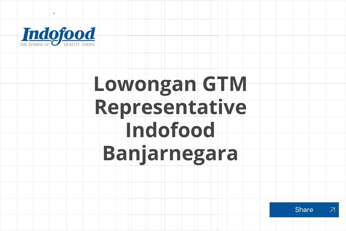 Lowongan GTM Representative Indofood Banjarnegara