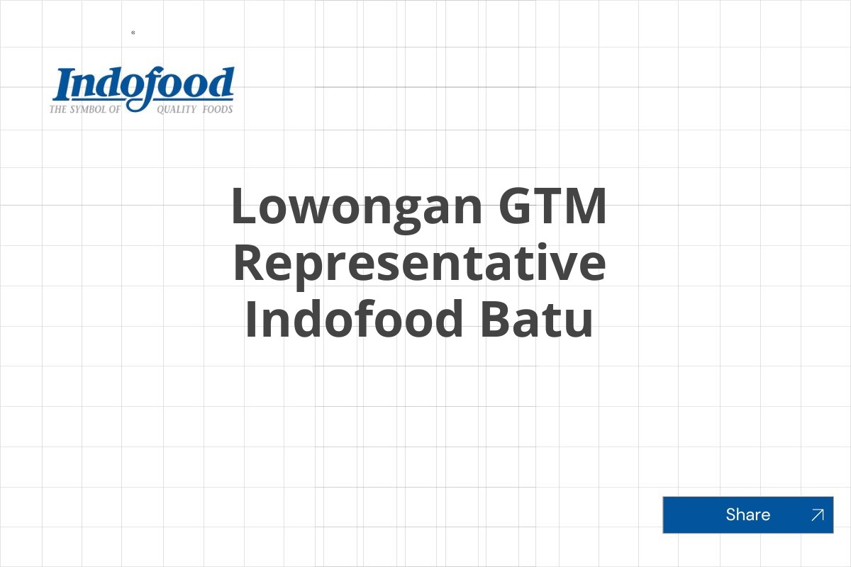 Lowongan GTM Representative Indofood Batu