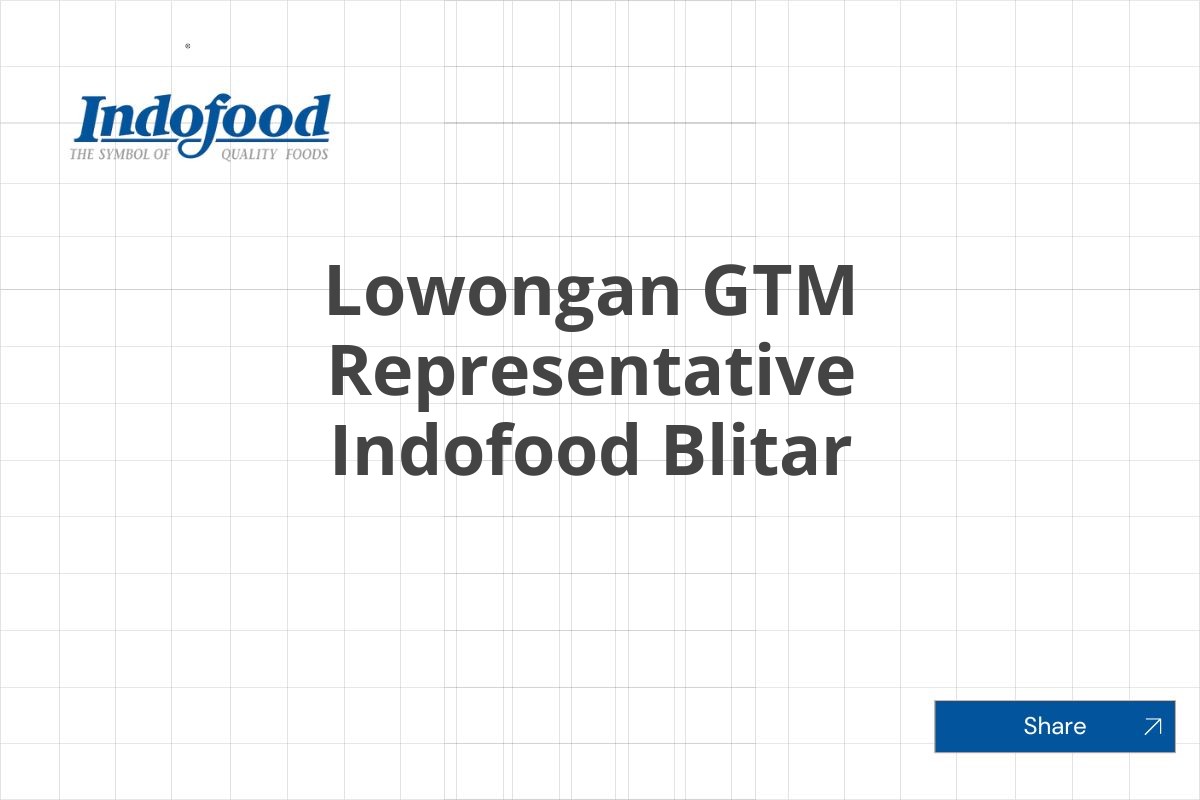 Lowongan GTM Representative Indofood Blitar