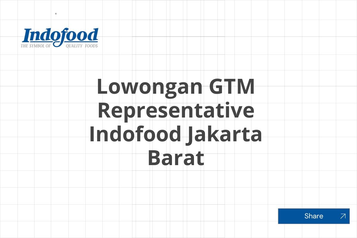 Lowongan GTM Representative Indofood Jakarta Barat