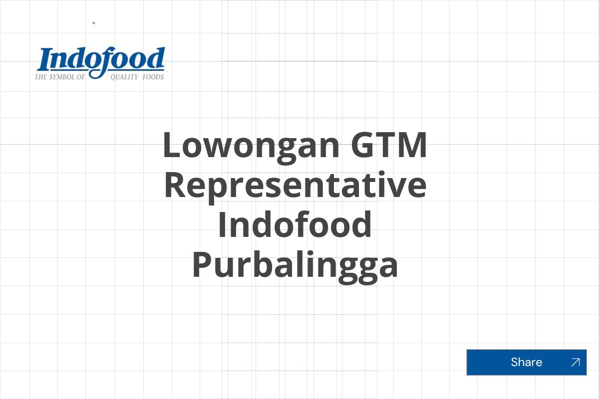 Lowongan GTM Representative Indofood Purbalingga