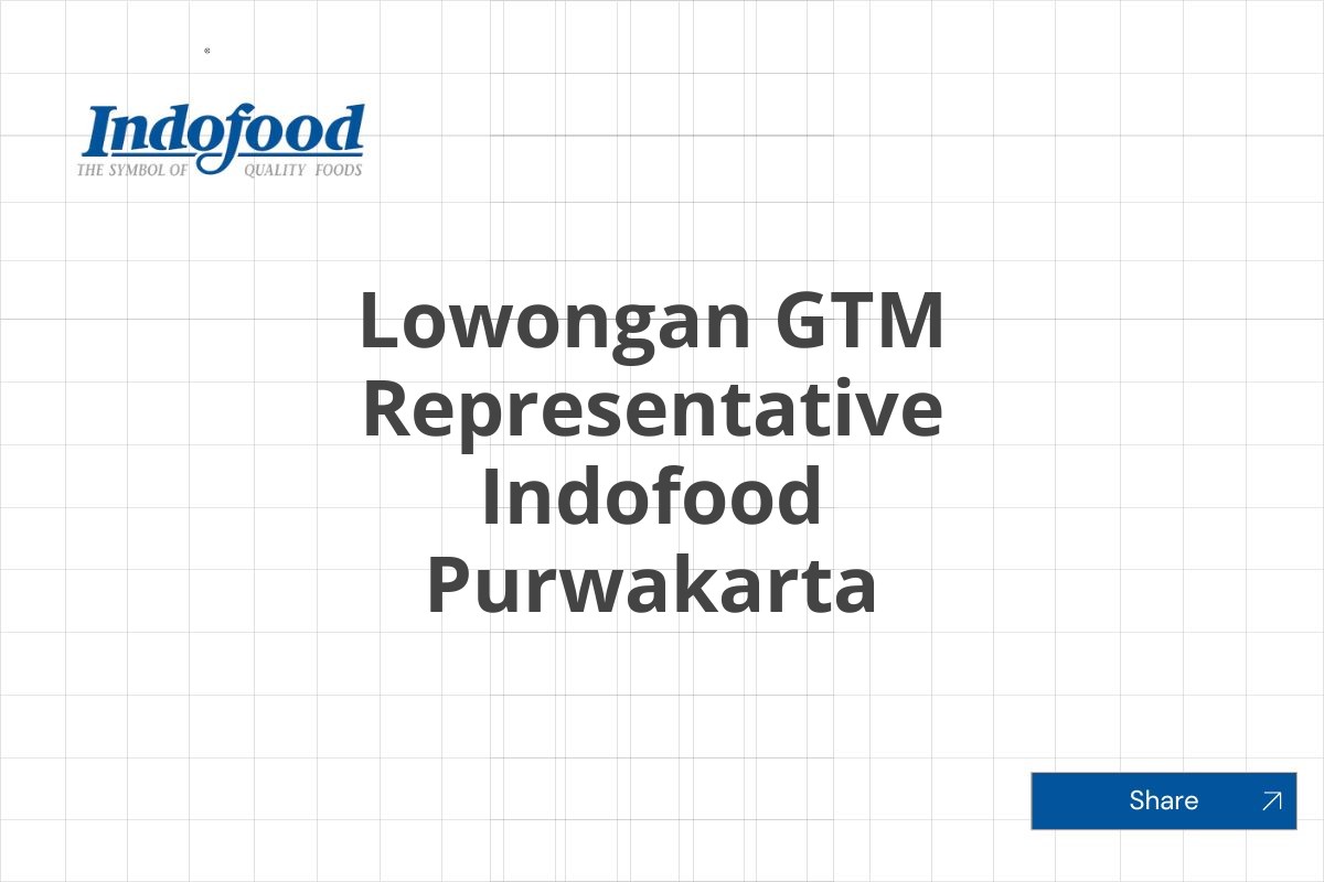 Lowongan GTM Representative Indofood Purwakarta