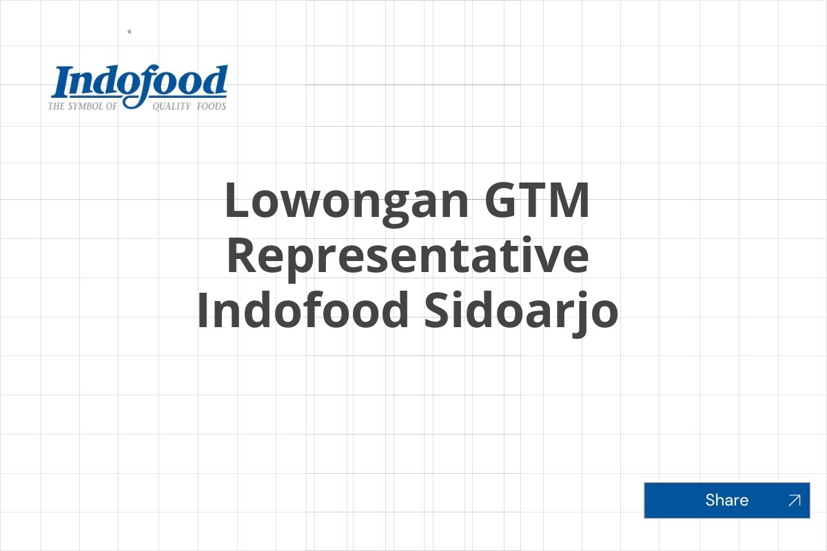 Lowongan GTM Representative Indofood Sidoarjo