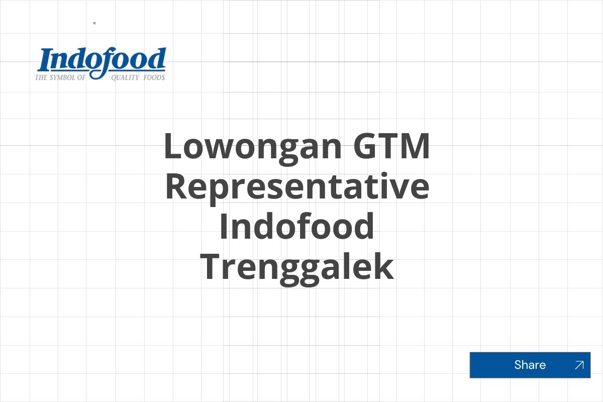 Lowongan GTM Representative Indofood Trenggalek