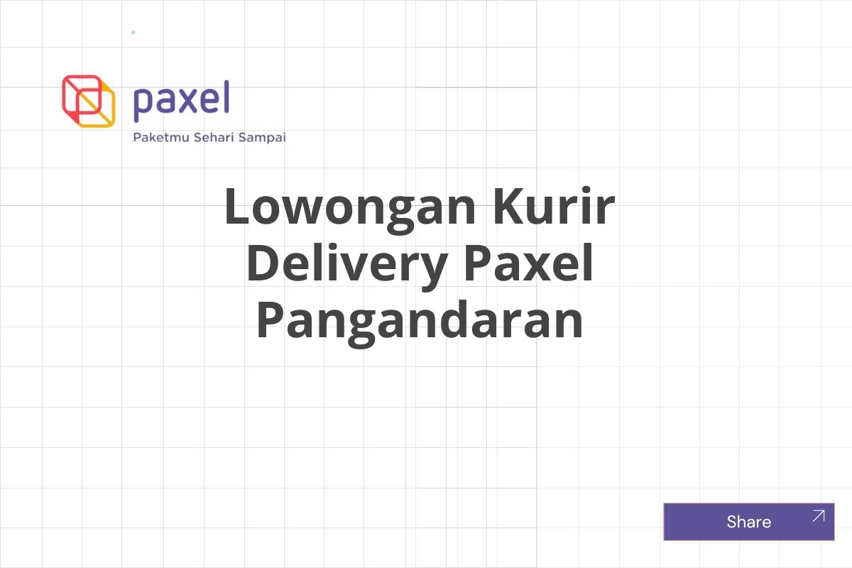 Lowongan Kurir Delivery Paxel Pangandaran