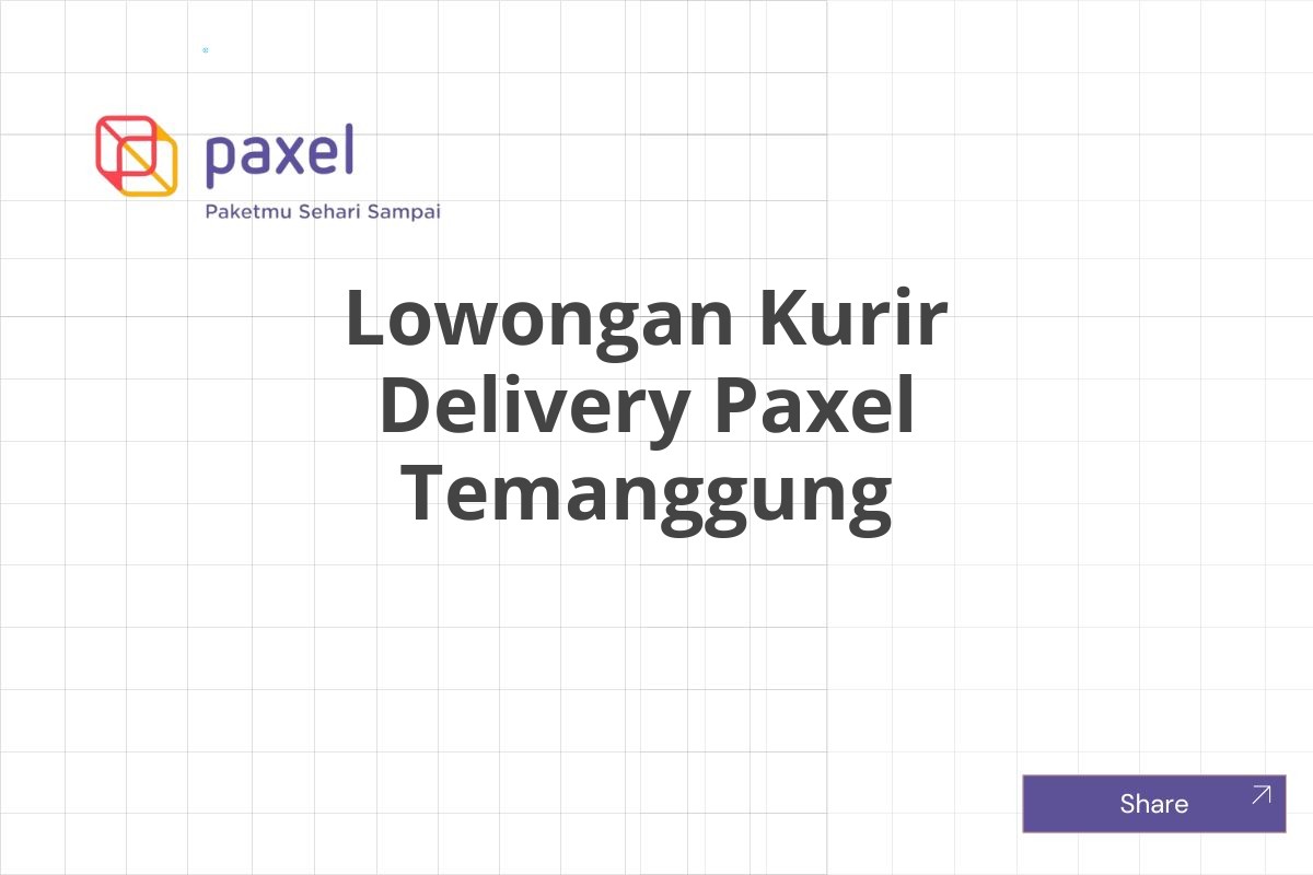 Lowongan Kurir Delivery Paxel Temanggung