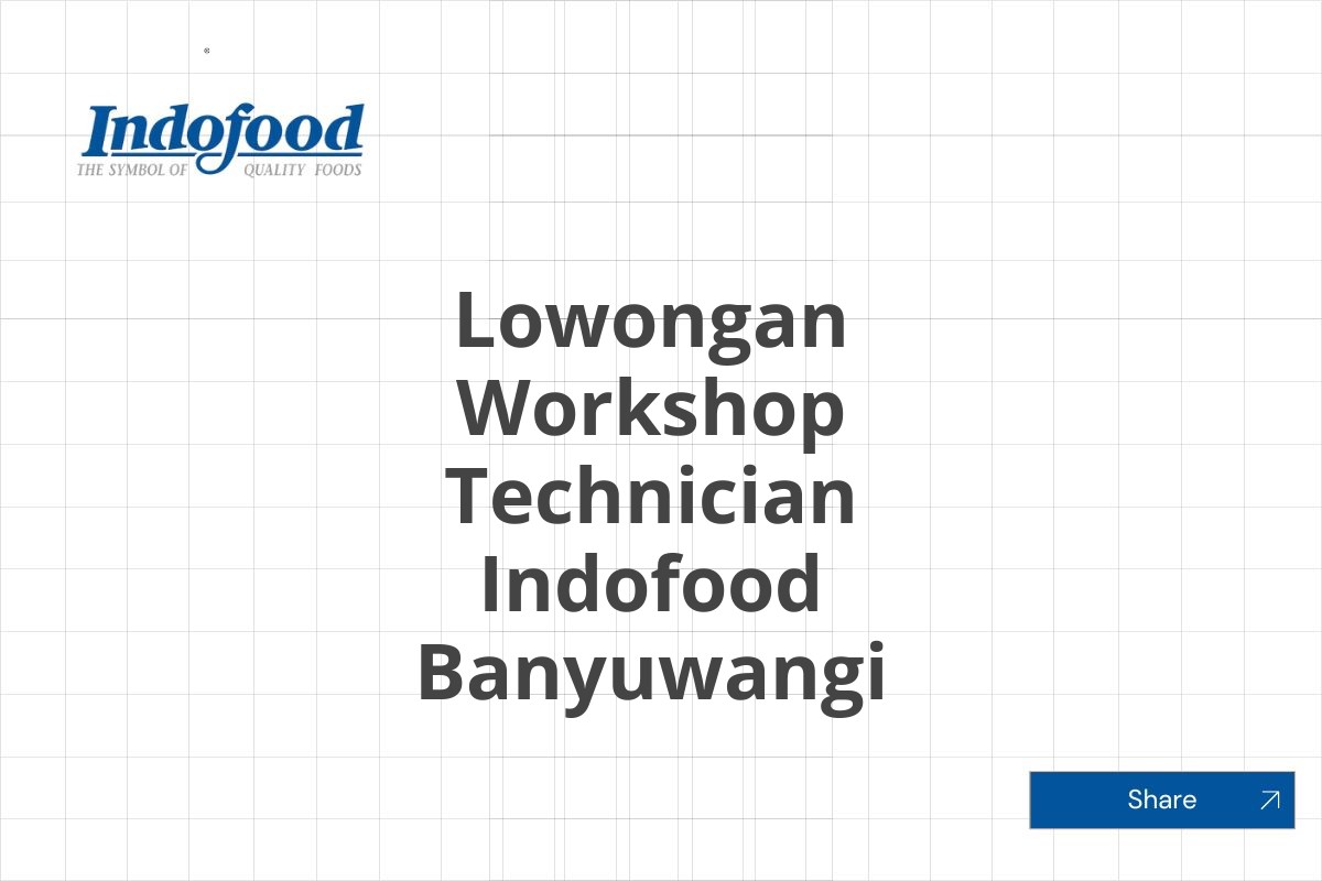 Lowongan Workshop Technician Indofood Banyuwangi