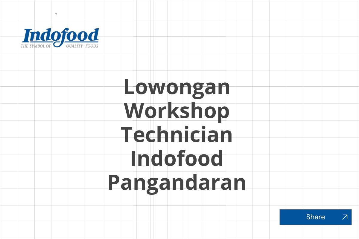 Lowongan Workshop Technician Indofood Pangandaran