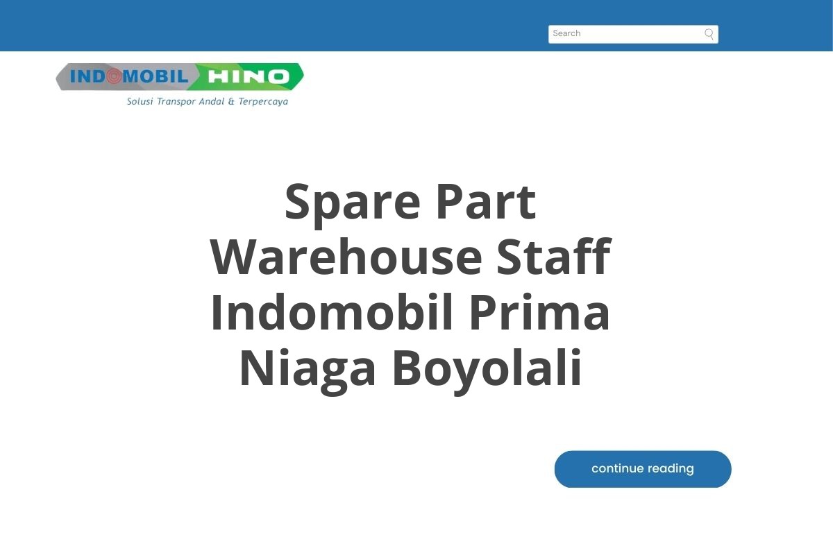 Spare Part Warehouse Staff Indomobil Prima Niaga Boyolali