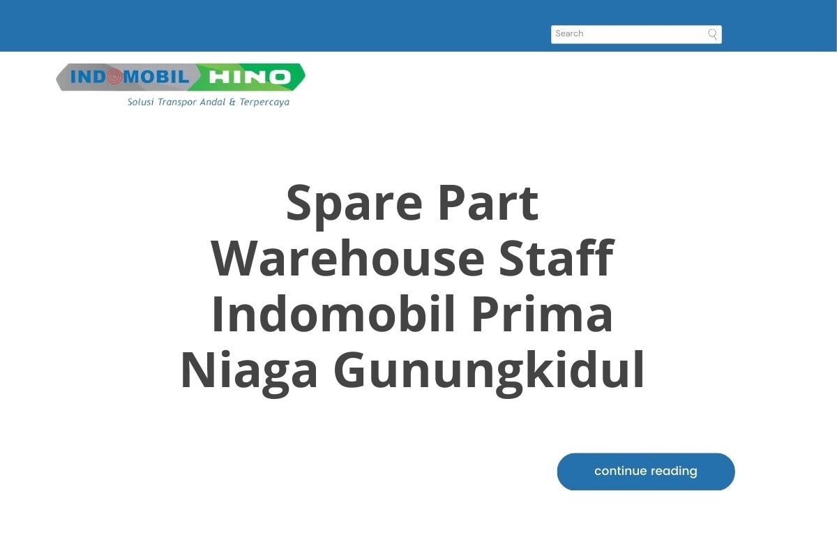 Spare Part Warehouse Staff Indomobil Prima Niaga Gunungkidul