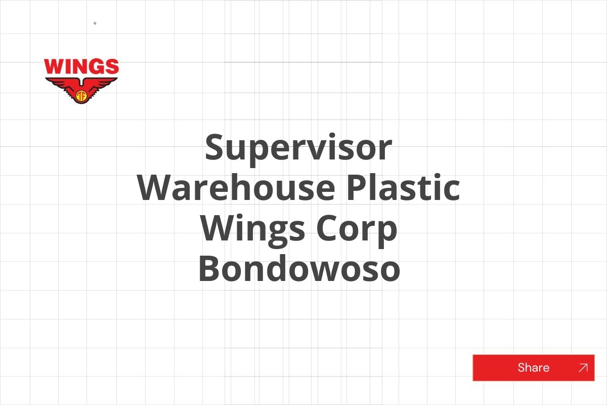 Supervisor Warehouse Plastic Wings Corp Bondowoso